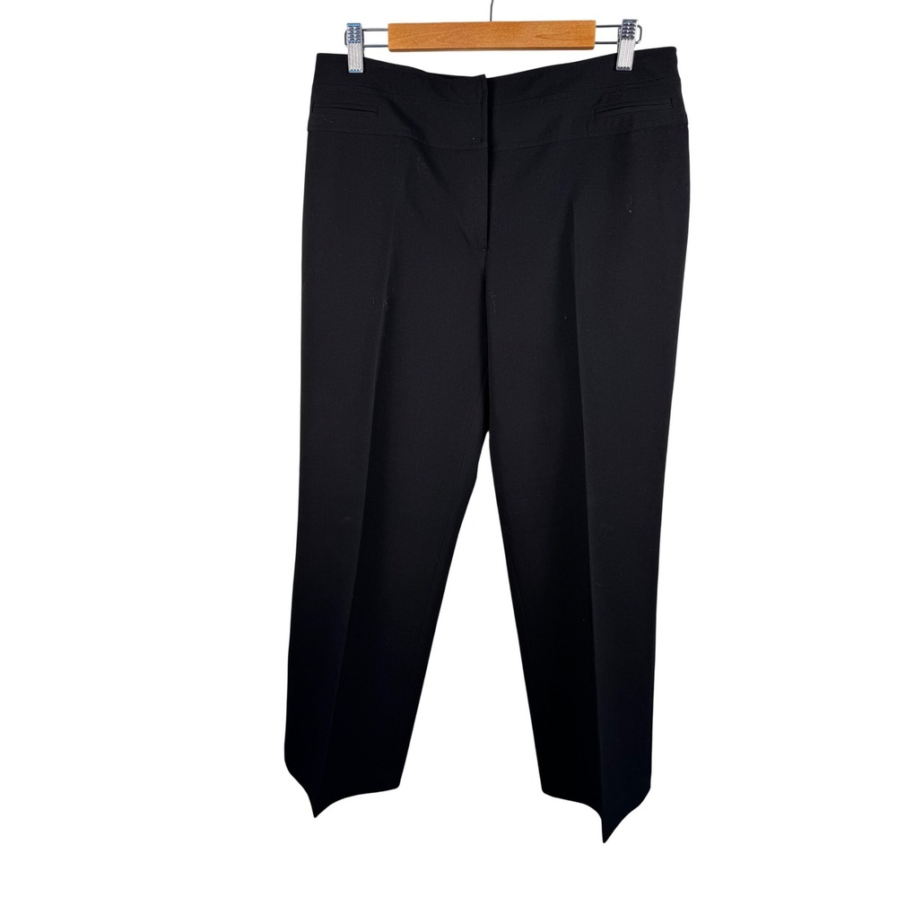 Dalia Collection Dress Pants Womens 12P Black Straight Leg Career Professional